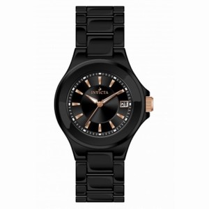 Invicta Ceramic Black Dial Black Ceramic Ladies Watch 12543