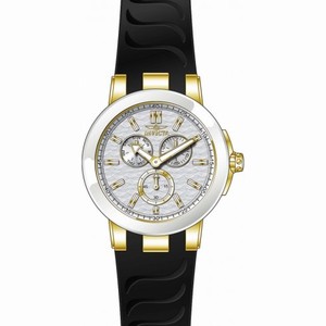 Invicta Ceramics Multi-Function Silver Dial Black Silicone Men's Watch 22211