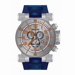 Invicta Coalition Forces Chronograph Silver Dial Blue Polyurethane Men's Watch 18728