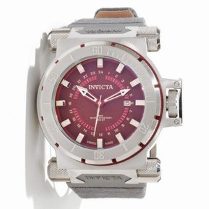 Invicta Coalition Forces GMT Burgundy Dial Rifle Leather Men's Watch 12686