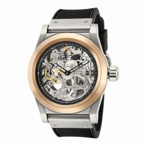 Invicta Corduba Automatic Skeleton Dial Rose Gold Ion-plated Black Polyurethane Men's Watch 80094