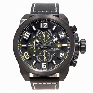 Invicta Corduba Chronograph Black Dial Black Leather Men's Watch 18995