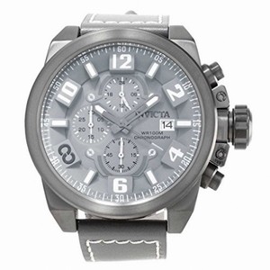 Invicta Corduba Chronograph Grey Dial Grey Leather Men's Watch 18992