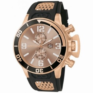 Invicta Corduba Chronograph Rose Dial Black Polyurethane Men's Watch 80317