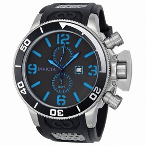 Invicta Corduba Diver Black Dial Blue Accents Black Polyurethaner Strap Men's Watch 1056