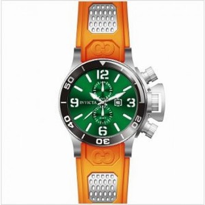 Invicta Corduba GMT Green Dial Stainless Steel Orange Rubber Men's Watch 80223