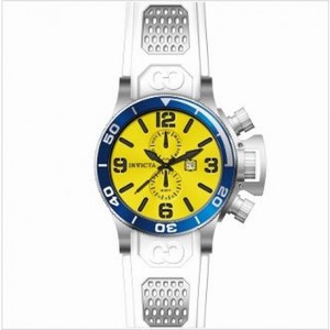 Invicta Corduba GMT Yellow Dial Stainless Steel White Rubber Men's Watch 80212