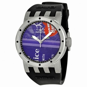 Invicta DNA Recycled Art Purple Dial Black Rubber Ladies Watch 10440