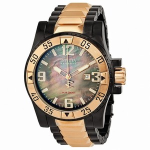 Invicta Excursion Black Pearl Dial Rose Gold-tone Stainless Steel Men's Watch 11516