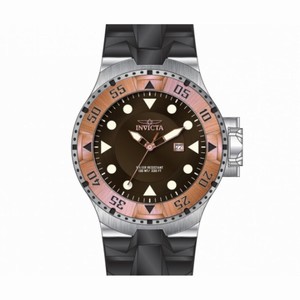 Invicta Excursion Brown Dial Rose gold Ion-plated Black Silicone Men's Watch 14438