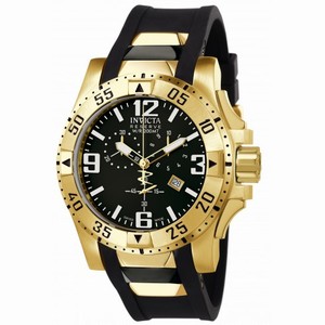 Invicta Excursion Chronograph Black Dial Black Polyurethane Men's Watch 6268