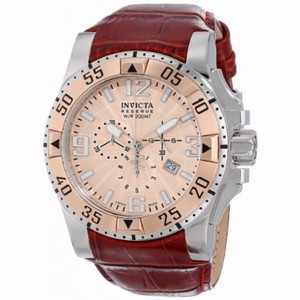 Invicta Excursion Chronograph Rose Dial Brown Leather Men's Watch 80715