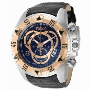 Invicta Excursion Chronograph Rose Gold-tone Stainless Steel Leather Strap Men's Watch 11011