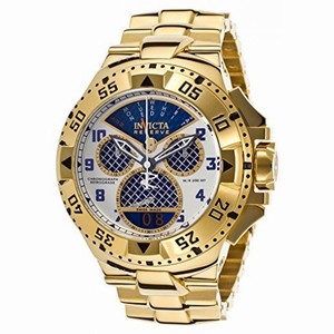 Invicta  Excursion Chronograph Silver and Blue Carbon Fiber Dial Gold Ion-plated Men's Watch 17471