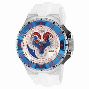 Invicta Excursion Chronograph Silver Dial White Polyurethane Men's Watch 18562