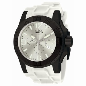 Invicta Excursion Chronograph Silver-tone Dial Black PVD Polyurethane Men's Watch 11918