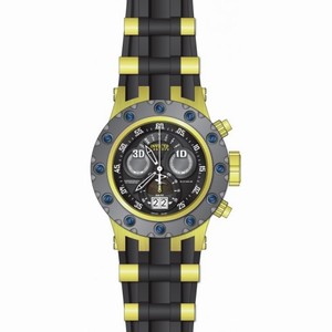 Invicta Excursion Reserve Chronograph Black Dial Black Polyurethane Gold Ion-plated Accents Men's Watch 18554