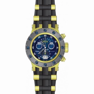 Invicta Excursion Reserve Chronograph Blue Dial Black Polyurethane Gold Ion-plated Accents Men's Watch 18555