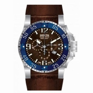 Invicta Excursion Reserve Chronograph Brown Dial Blue Bezel Men's Watch 10912