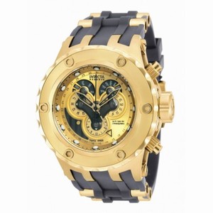 Invicta  Excursion Reserve Chronograph Gold Dial Grey Polyurethane Gold Ion-plated Accents Men's Watch 18545