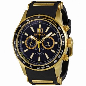 Invicta Flight Black Dial Gold-tone Chronograph Men's Watch 1237