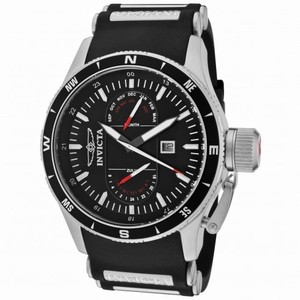 Invicta Flight Collection Black Dial Black Rubber GMT Chronograph Men's Watch 1746