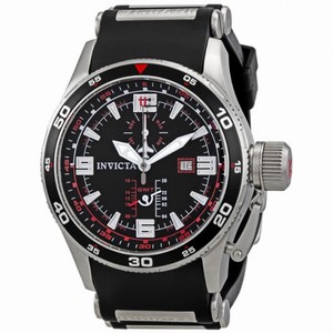 Invicta Flight Collection Black Dial Black Rubber GMT Men's Watch 1756