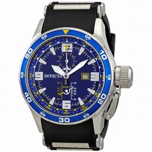 Invicta Flight Collection Black Dial Black Rubber GMT Men's Watch 1757