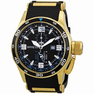 Invicta Flight Collection Black Dial Black Rubber GMT Men's Watch 1758