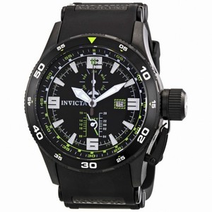 Invicta Flight Collection Black Dial Black Rubber GMT Men's Watch 1759