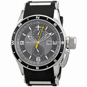 Invicta Flight Collection Grey Dial Black Rubber Tachymeter Men's Watch 1752