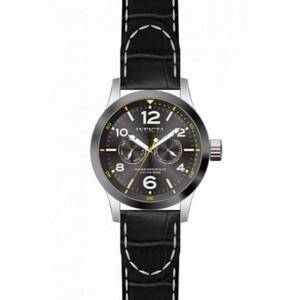 Invicta Force Grey Dial Black Leather Band Men's Watch 14142