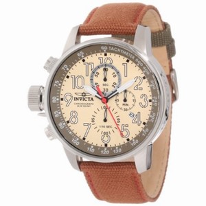 Invicta Force Lefty Chronograph Champagne Dial Brown Strap Men's Watch 12083