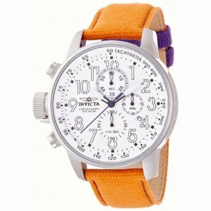 Invicta Force Lefty Chronograph White Dial Orange Strap Men's Watch 12073