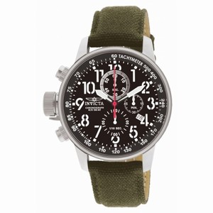 Invicta Force Lefty Crown Chronograph Black Dial Olive Fabric Men's Watch 1873