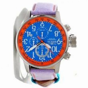 Invicta Force Lefty Crown Chronograph Blue Dial Purple Fabric Men's Watch 12076