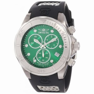Invicta Grand Diver Chronograph Green Dial Black Rubber Men's Watch 11462