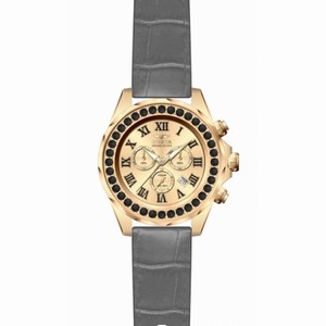 Invicta Grand Diver Chronograph Rose Dial Grey Leather Men's Watch 14924