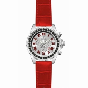 Invicta Grand Diver Silver Dial Red Leather Men's Watch 14922