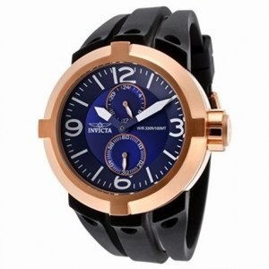 Invicta I-Force Blue Dial Gold-plated Black Rubber Men's Watch 14182