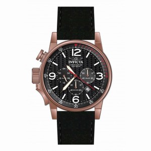 Invicta I-Force Chronograph Black Dial Black Leather Men's Watch 20138