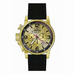 Invicta I-Force Chronograph Gold Dial Black Leather Men's Watch 20137
