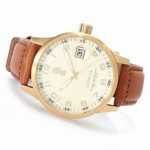 Invicta I-Force Gold-tone Dial Gold-tone PVD Brown Leather Band Men's Watch 14789