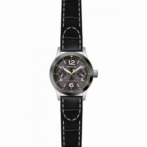 Invicta I-Force Grey Dial Stainless Steel Black Leather Band Ladies Watch 14144