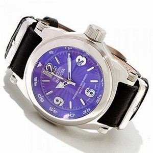 Invicta I-Force Purple Dial Stainless Steel Black Leather Men's Watch 10514