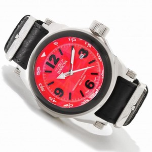 Invicta I-Force Red Dial Stainless Steel Black Leather Men's Watch 10519