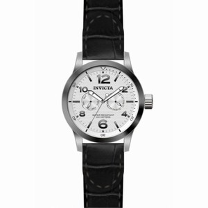 Invicta I-Force Silver Dial Stainless Steel Black Leather Men's Watch 13009