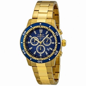 Invicta II Chronograph Blue Dial 18k Gold-plated Men's Watch 1205