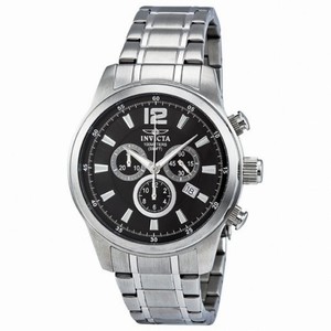 Invicta II Chronograph Quartz Black Dial Stainless Steel Men's Watch 0790