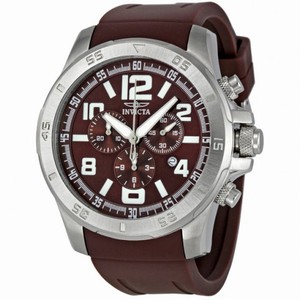 Invicta II Diver Chronograph Black Dial Brown Silicone Strap Men's Watch 1915